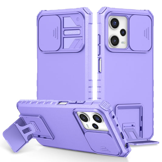 For Xiaomi Redmi Note 12 Pro 5G / Poco X5 Pro Stereoscopic Holder Sliding Camshield Phone Case(Purple) - Note 12 Pro Cases by PMC Jewellery | Online Shopping South Africa | PMC Jewellery