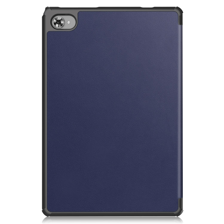 For Teclast M40 Plus Custer Pure Color 3-Fold Holder Leather Tablet Case(Dark Blue) - Teclast by PMC Jewellery | Online Shopping South Africa | PMC Jewellery