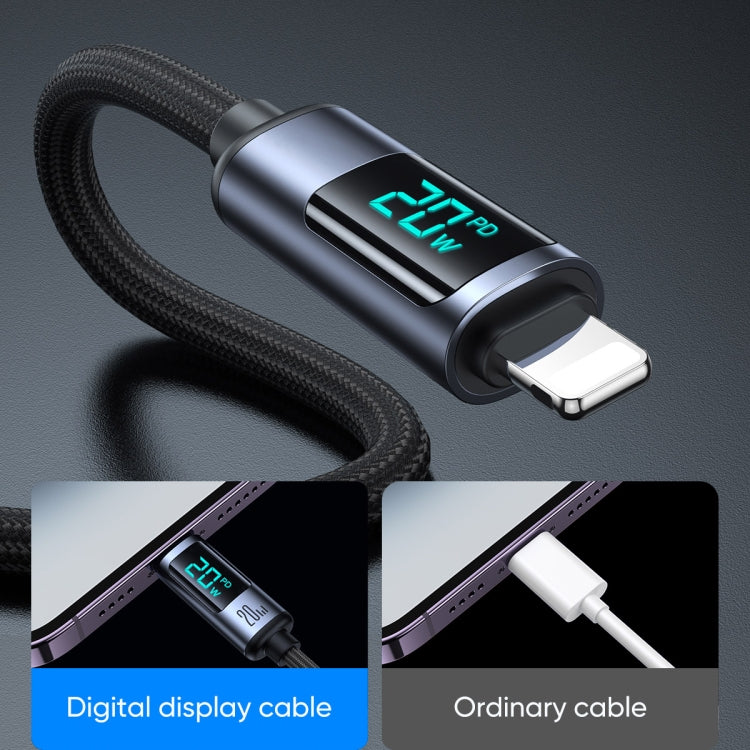 JOYROOM S-CL020A16 20W USB-C / Type-C to 8 Pin Digital Display Fast Charging Data Cable, Length:1.2m(Black) - 2 in 1 Cable by JOYROOM | Online Shopping South Africa | PMC Jewellery