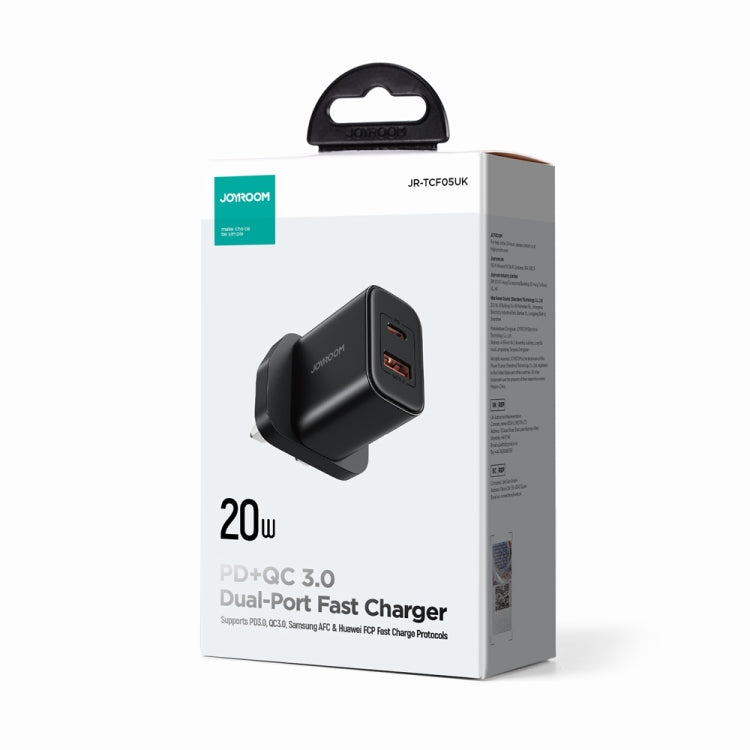 J0YROOM TCF05 20W USB+USB-C/Type-C Fast Charger, Specification:UK Plug(Black) - USB Charger by JOYROOM | Online Shopping South Africa | PMC Jewellery