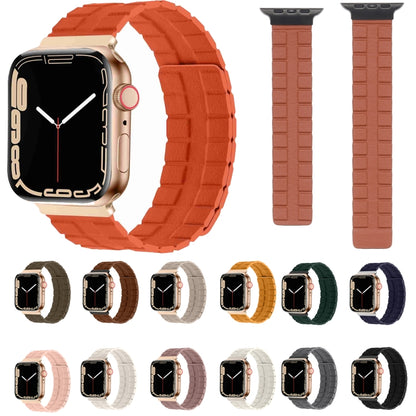 Square Two-section Leather Magnetic Watch Band For Apple Watch Series 8&7 41mm / SE 2&6&SE&5&4 40mm / 3&2&1 38mm(Black) -  by PMC Jewellery | Online Shopping South Africa | PMC Jewellery