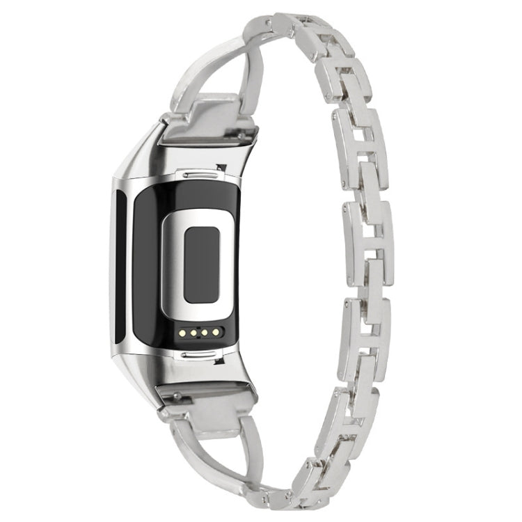 For Fitbit Charge 3 / 4 Diamond Metal Watch Band(Silver) -  by PMC TechLife | Online Shopping South Africa | PMC TechLife