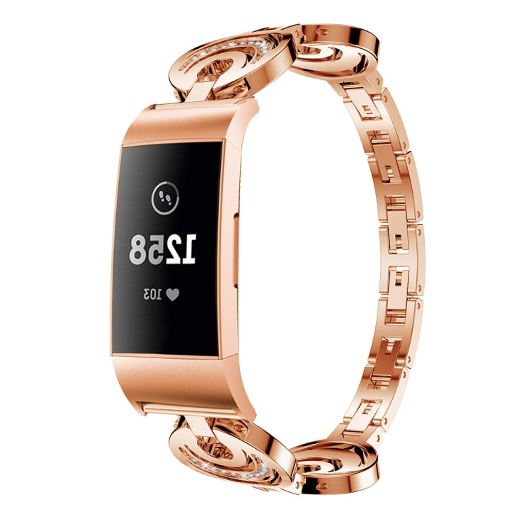 For Fitbit Charge 2 Sun Moon Star Diamond Metal Watch Band(Rose Gold) -  by PMC Jewellery | Online Shopping South Africa | PMC Jewellery