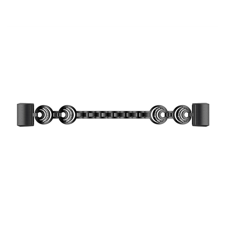 For Fitbit Charge 3 / 4 Sun Moon Star Diamond Metal Watch Band(Black) -  by PMC Jewellery | Online Shopping South Africa | PMC Jewellery