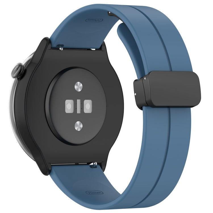 For Amazfit GTR Mini Magnetic Fold Clasp Black Buckle Silicone Watch Band(Blue) -  by PMC Jewellery | Online Shopping South Africa | PMC Jewellery