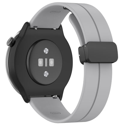 For Amazfit GTR Mini Magnetic Fold Clasp Black Buckle Silicone Watch Band(Light Grey) -  by PMC Jewellery | Online Shopping South Africa | PMC Jewellery