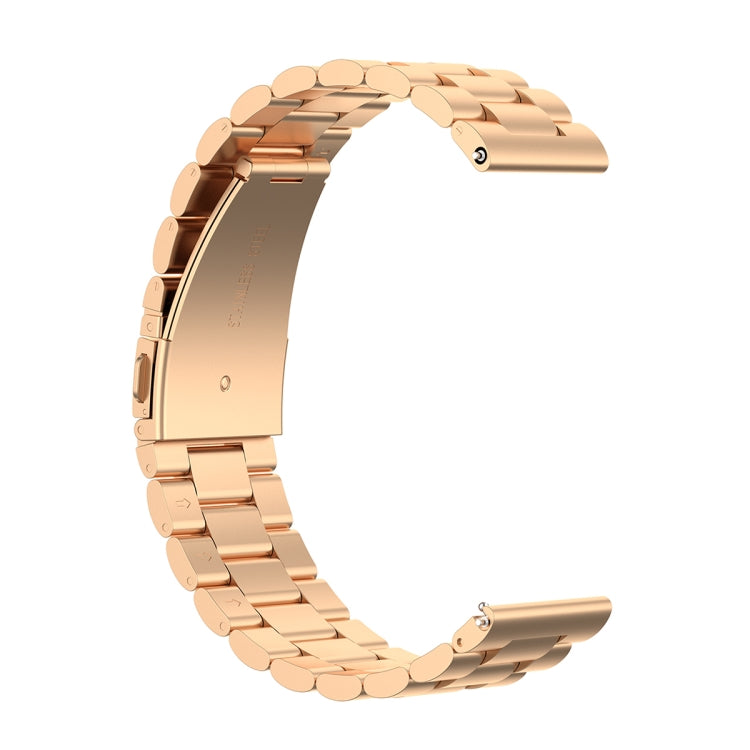 For Honor Watch GS 3i 22mm Three Bead Stainless Steel Metal Watch Band(Rose Gold) -  by PMC Jewellery | Online Shopping South Africa | PMC Jewellery