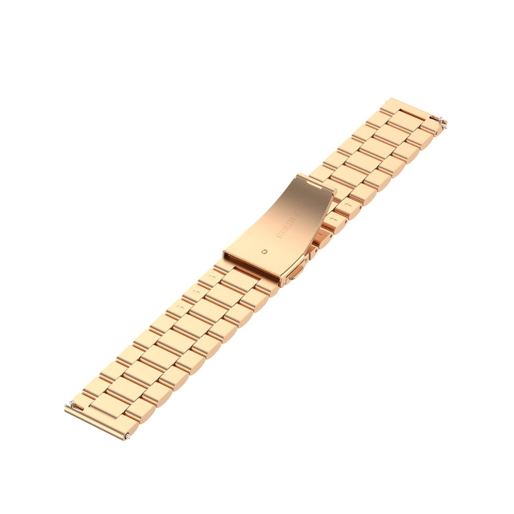 For Honor Watch GS 3i 22mm Three Bead Stainless Steel Metal Watch Band(Rose Gold) -  by PMC Jewellery | Online Shopping South Africa | PMC Jewellery