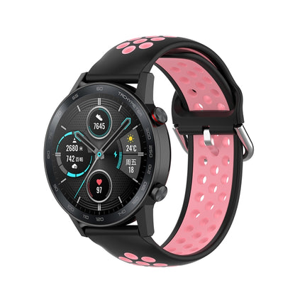 For Honor Watch GS 3i 22mm Sports Two-tone Silicone Watch Band(Black Pink) -  by PMC Jewellery | Online Shopping South Africa | PMC Jewellery