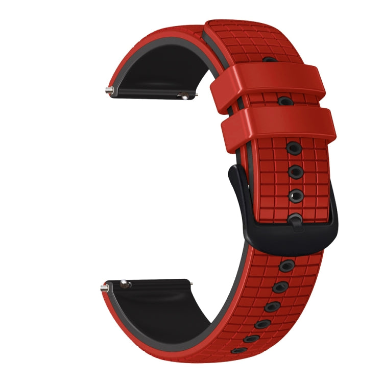 20mm Universal Mesh Two-Tone Silicone Watch Band(Red Black) - Smart Wear by PMC Jewellery | Online Shopping South Africa | PMC Jewellery