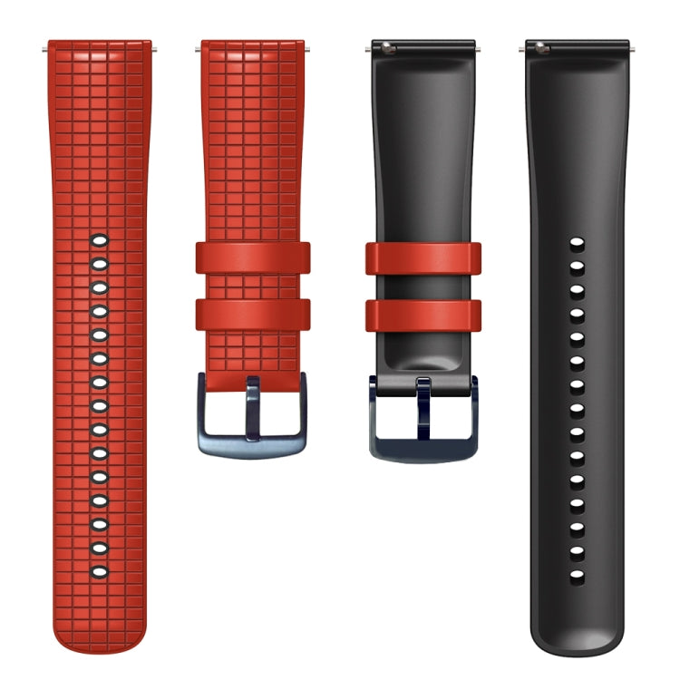 20mm Universal Mesh Two-Tone Silicone Watch Band(Red Black) - Smart Wear by PMC Jewellery | Online Shopping South Africa | PMC Jewellery