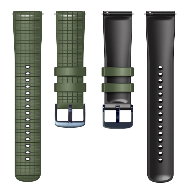 20mm Universal Mesh Two-Tone Silicone Watch Band(Army Green Black) - Smart Wear by PMC Jewellery | Online Shopping South Africa | PMC Jewellery