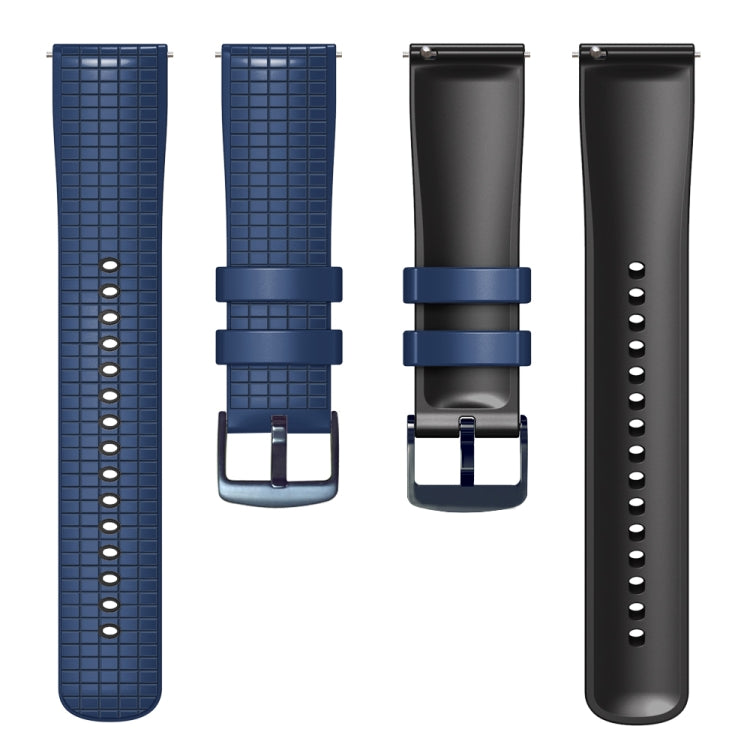 20mm Universal Mesh Two-Tone Silicone Watch Band(Dark Blue Black) - Smart Wear by PMC Jewellery | Online Shopping South Africa | PMC Jewellery
