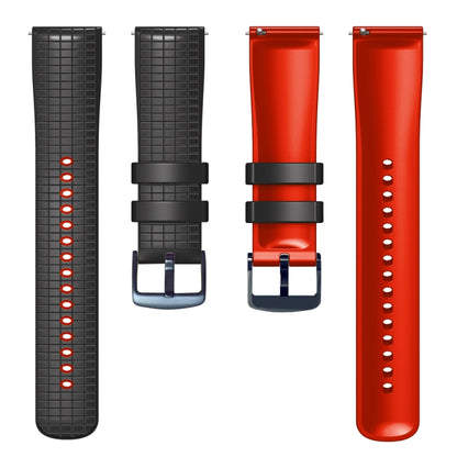 22mm Universal Mesh Two-Tone Silicone Watch Band(Black Red) - Smart Wear by PMC Jewellery | Online Shopping South Africa | PMC Jewellery