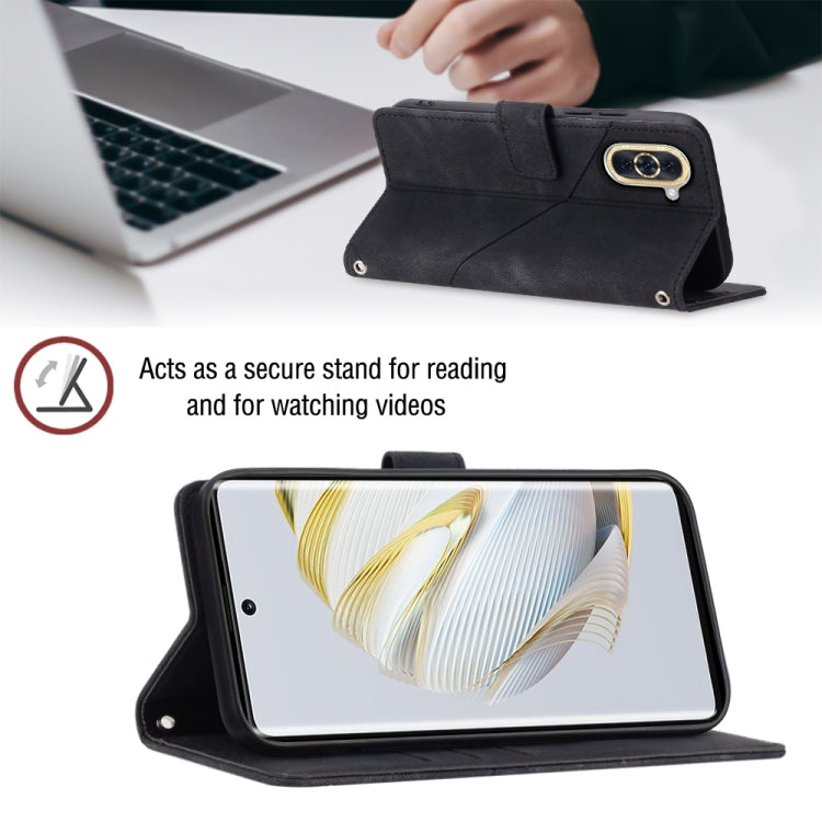 For Huawei nova 10 Skin-feel Embossed Leather Phone Case(Black) - free shipping - PMC TechLife - Order now!