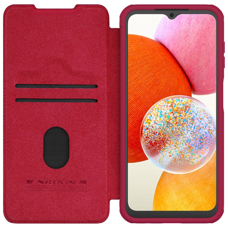 For Samsung Galaxy A14 4G NILLKIN QIN Series Pro Sliding Camera Cover Design Leather Phone Case(Red) - Galaxy Phone Cases by NILLKIN | Online Shopping South Africa | PMC Jewellery