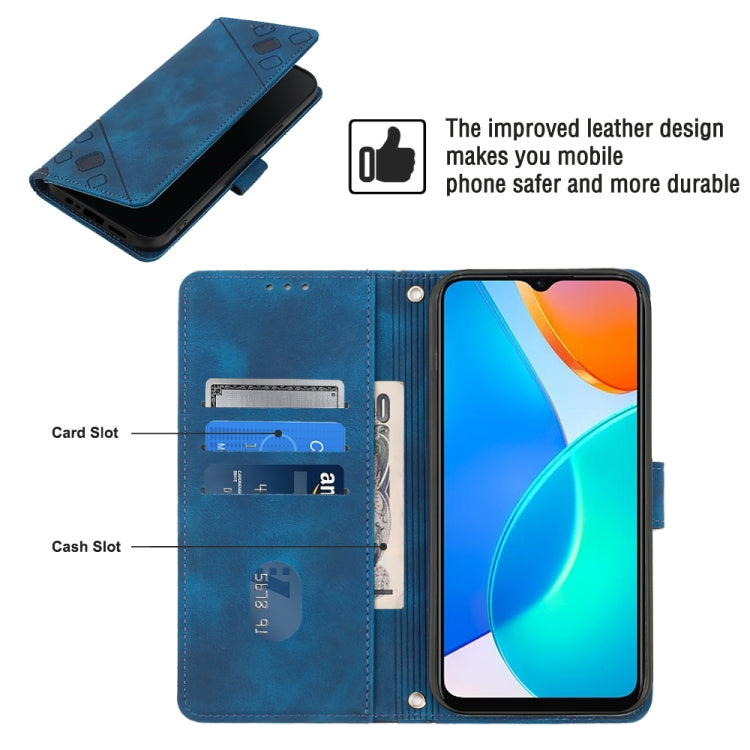 For Honor X6 / X8 5G Skin-feel Embossed Leather Phone Case(Blue) - free shipping - PMC TechLife - Order now!