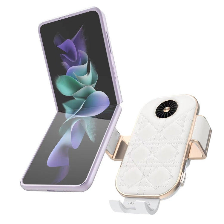 For Samsung Galaxy Z Flip4 / 3 C38 Fan Cooling Dual Coil Car Phone Holder Wireless Charger - Wireless Charger Holders by PMC Jewellery | Online Shopping South Africa | PMC Jewellery