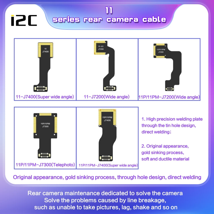 For iPhone 12 Pro J10500 i2C Back Facing Wide Camera Cable - Flex Cable by PMC TechLife | Online Shopping South Africa | PMC TechLife