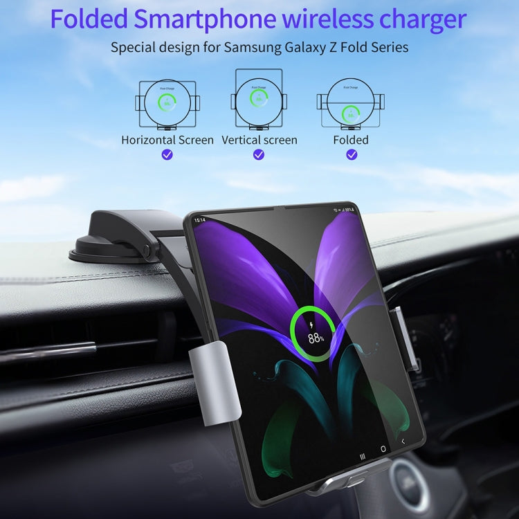 For Samsung Galaxy Z Fold4 / 3 S9 Dual Coil Car Phone Holder Wireless Charger - Wireless Charger Holders by PMC Jewellery | Online Shopping South Africa | PMC Jewellery