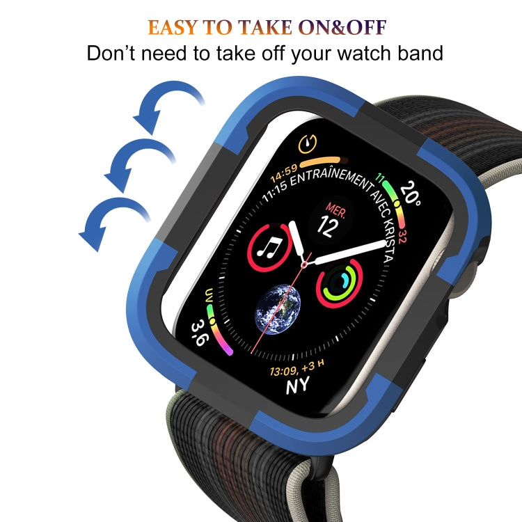 For Apple Watch Series SE 2&6&SE&5&4 40mm Armor Frame Watch Case(Blue) - Smart Wear by PMC TechLife | Online Shopping South Africa | PMC TechLife