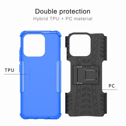 For Xiaomi Redmi 12C Tire Texture TPU + PC Phone Case with Holder(Black) - Xiaomi Cases by PMC Jewellery | Online Shopping South Africa | PMC Jewellery