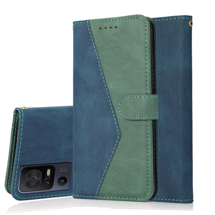 For TCL 40 SE Dual-color Stitching Leather Phone Case(Blue Green) - More Brand by PMC Jewellery | Online Shopping South Africa | PMC Jewellery