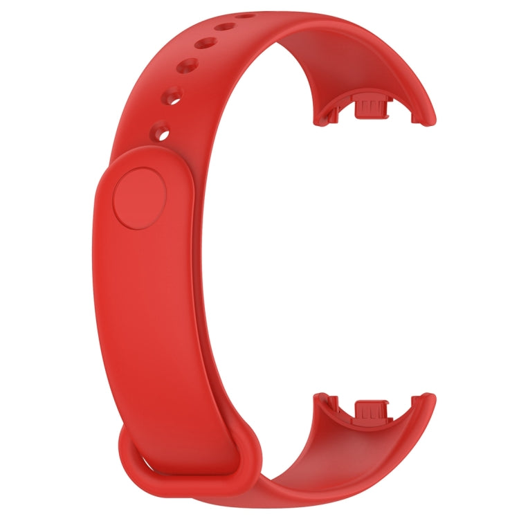 For Xiaomi Mi Band 8 Solid Color Silicone Plug Replacement Watch Band(Red) - Smart Wear by PMC Jewellery | Online Shopping South Africa | PMC Jewellery