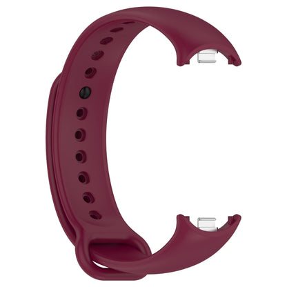 For Xiaomi Mi Band 8 Solid Color Stainless Steel Plug Replacement Watch Band (Wine Red) - Watch Bands by PMC Jewellery | Online Shopping South Africa | PMC Jewellery