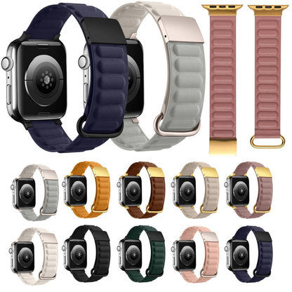 Magnetic Reverse Buckle Watch Band For Apple Watch Series 8&7 41mm(Black) - Smart Wear by PMC Jewellery | Online Shopping South Africa | PMC Jewellery