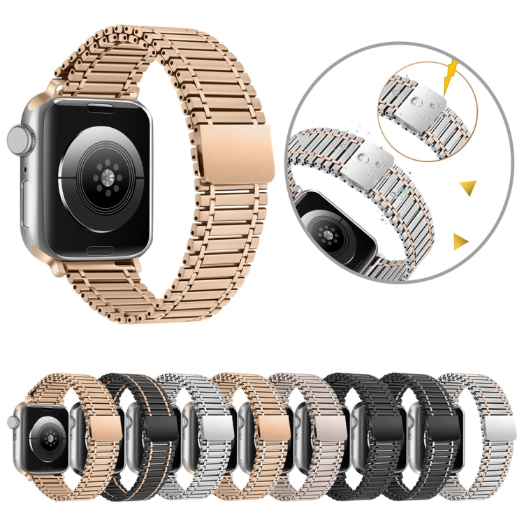 Chain Magnetic Stainless Steel Watch Band For Apple Watch Ultra 49mm / Series 8&7 45mm / SE 2&6&SE&5&4 44mm / 3&2&1 42mm(Black) - Smart Wear by PMC Jewellery | Online Shopping South Africa | PMC Jewellery