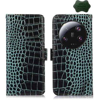 For Xiaomi 13 Ultra Crocodile Top Layer Cowhide Leather Phone Case(Green) - 13 Ultra Cases by PMC Jewellery | Online Shopping South Africa | PMC Jewellery