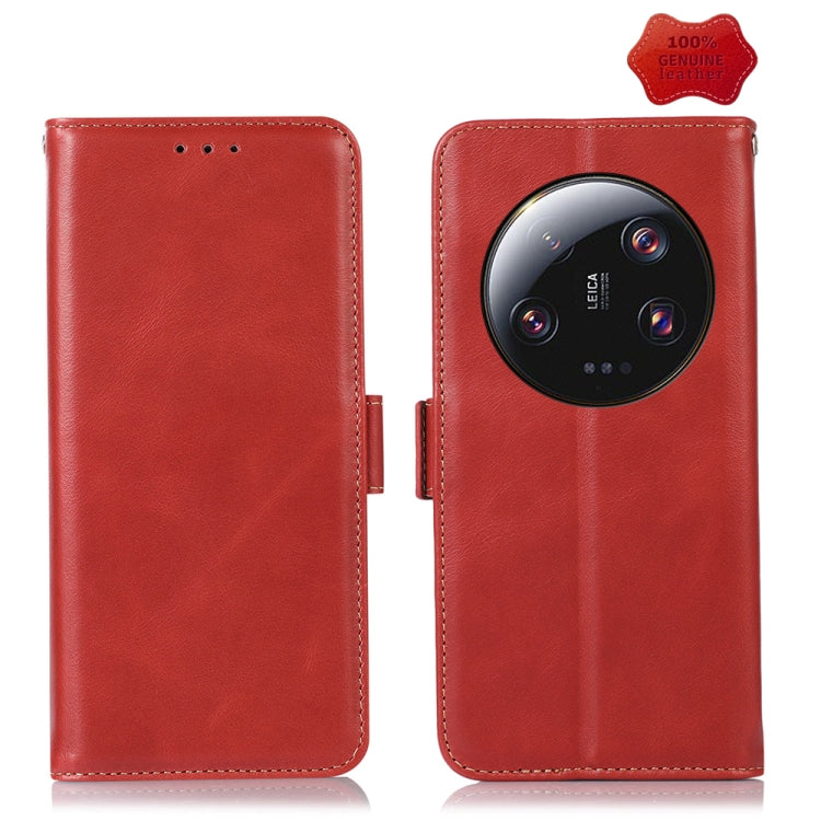 For Xiaomi 13 Ultra Crazy Horse Top Layer Cowhide Leather Phone Case(Red) - 13 Ultra Cases by PMC Jewellery | Online Shopping South Africa | PMC Jewellery