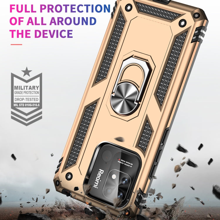 For Xiaomi Redmi 12C / 11A Shockproof TPU + PC Phone Case with Holder(Gold) - Mi 11 Ultra Cases by PMC Jewellery | Online Shopping South Africa | PMC Jewellery