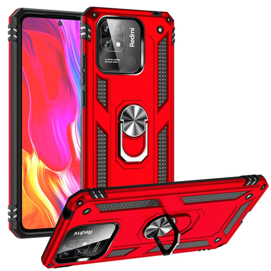 For Xiaomi Redmi 12C / 11A Shockproof TPU + PC Phone Case with Holder(Red) - Mi 11 Ultra Cases by PMC Jewellery | Online Shopping South Africa | PMC Jewellery