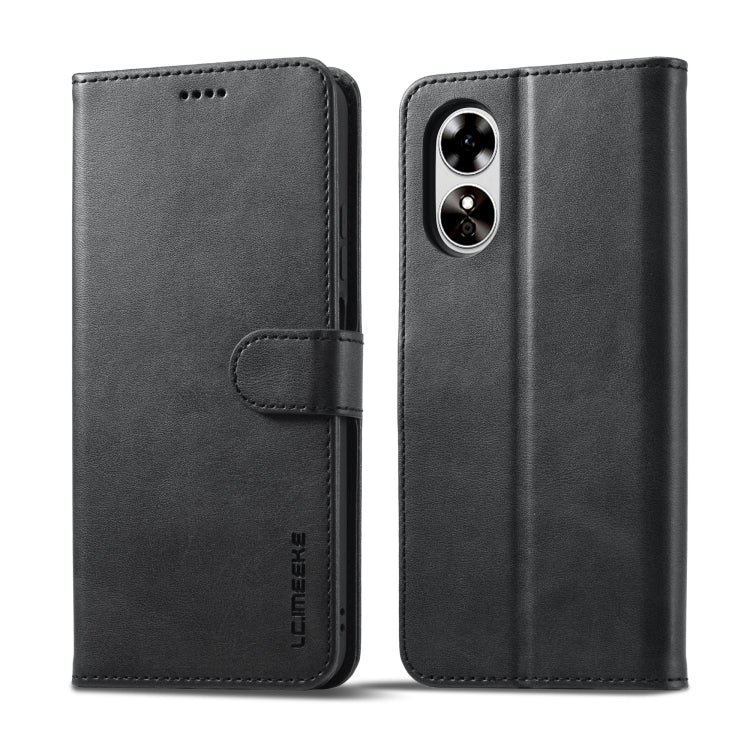 For OPPO A78 5G Global LC.IMEEKE Calf Texture Horizontal Flip Leather Case(Black) - OPPO Cases by LC.IMEEKE | Online Shopping South Africa | PMC TechLife | Buy Now Pay Later Mobicred