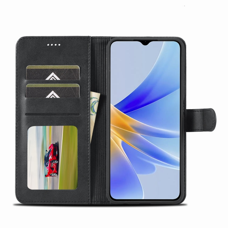 For OPPO A78 5G Global LC.IMEEKE Calf Texture Horizontal Flip Leather Case(Black) - OPPO Cases by LC.IMEEKE | Online Shopping South Africa | PMC TechLife | Buy Now Pay Later Mobicred