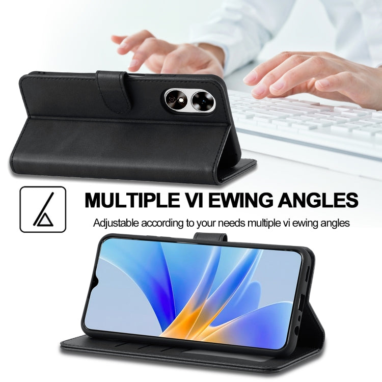 For OPPO A78 5G Global LC.IMEEKE Calf Texture Horizontal Flip Leather Case(Black) - OPPO Cases by LC.IMEEKE | Online Shopping South Africa | PMC TechLife | Buy Now Pay Later Mobicred