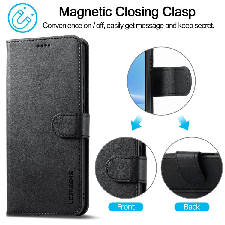 For OPPO A78 5G Global LC.IMEEKE Calf Texture Horizontal Flip Leather Case(Black) - OPPO Cases by LC.IMEEKE | Online Shopping South Africa | PMC TechLife | Buy Now Pay Later Mobicred
