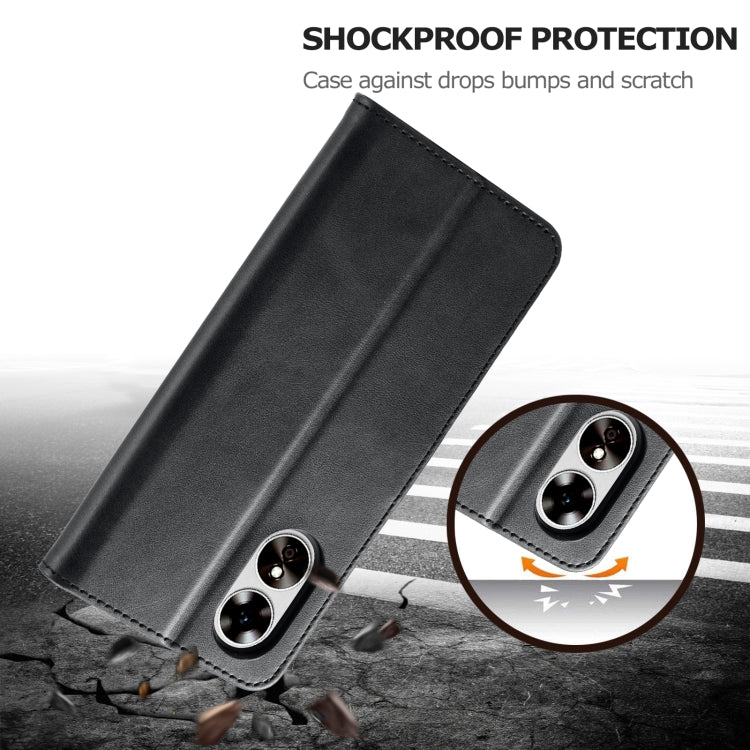 For OPPO A78 5G Global LC.IMEEKE Calf Texture Horizontal Flip Leather Case(Black) - OPPO Cases by LC.IMEEKE | Online Shopping South Africa | PMC TechLife | Buy Now Pay Later Mobicred