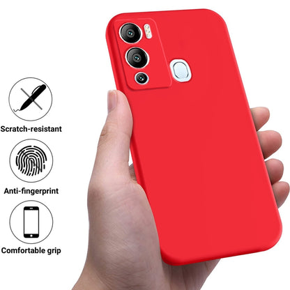 For Infinix Hot 12i Pure Color Liquid Silicone Shockproof Phone Case(Red) - Infinix Cases by PMC Jewellery | Online Shopping South Africa | PMC Jewellery