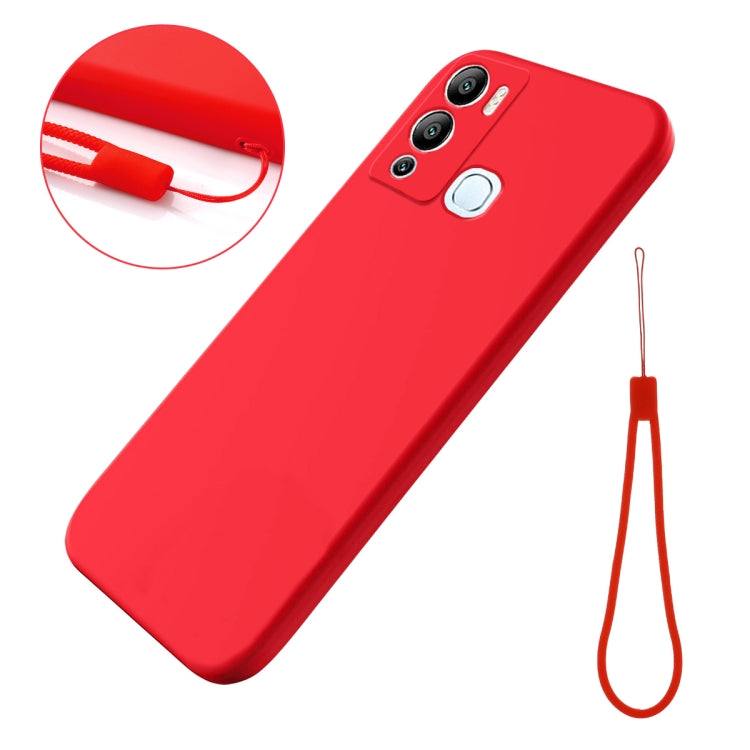 For Infinix Hot 12i Pure Color Liquid Silicone Shockproof Phone Case(Red) - Infinix Cases by PMC Jewellery | Online Shopping South Africa | PMC Jewellery