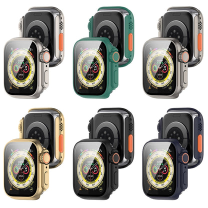 For Apple Watch Series SE 2 / 6 / SE / 5 / 4 40mm Tempered Film + PC Integrated Watch Protective Case(Midnight Blue) - Watch Cases by PMC Jewellery | Online Shopping South Africa | PMC Jewellery