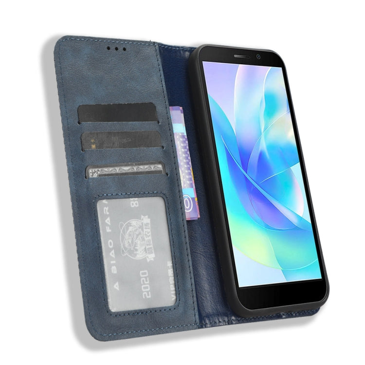 For Doogee X97 / X97 Pro Magnetic Buckle Retro Texture Leather Phone Case(Blue) - free shipping - PMC TechLife - Order now!