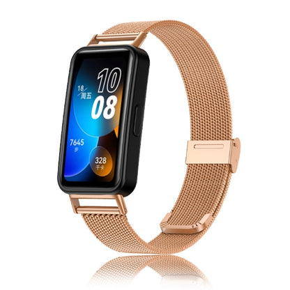 For Huawei Band 8 16mm Milan Stainless Steel Metal Mesh Watch Band(Rose Gold) -  by PMC Jewellery | Online Shopping South Africa | PMC Jewellery