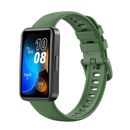 For Huawei Band 8 16mm Solid Color Silicone Replacement Watch Band(Dark Green) - Watch Bands by PMC Jewellery | Online Shopping South Africa | PMC Jewellery