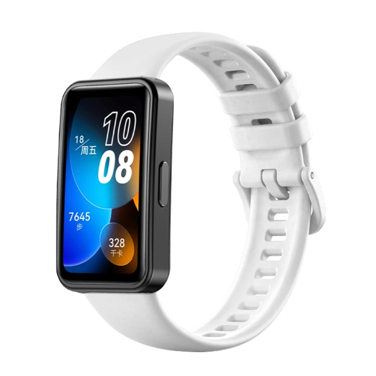 For Huawei Band 8 16mm Solid Color Silicone Replacement Watch Band(White) -  by PMC TechLife | Online Shopping South Africa | PMC TechLife