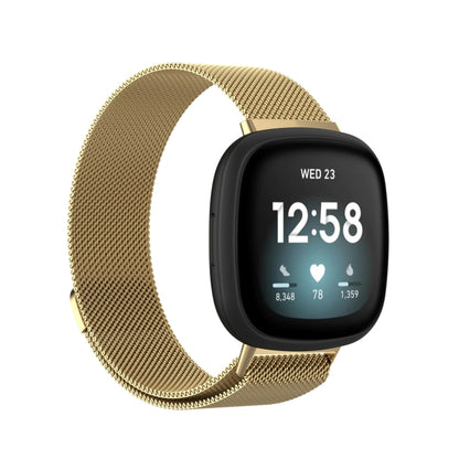 For Fitbit Versa 4 Milanese Magnetic Metal Weave Watchband, Small Size(Gold) -  by PMC Jewellery | Online Shopping South Africa | PMC Jewellery