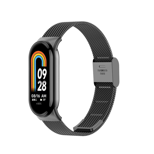 For Xiaomi Mi Band 8 Milanese Buckle Metal Watch Band(Black) -  by PMC Jewellery | Online Shopping South Africa | PMC Jewellery