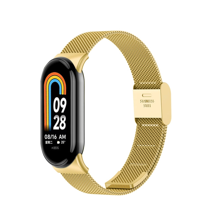 For Xiaomi Mi Band 8 Milanese Buckle Metal Watch Band(Gold) -  by PMC Jewellery | Online Shopping South Africa | PMC Jewellery